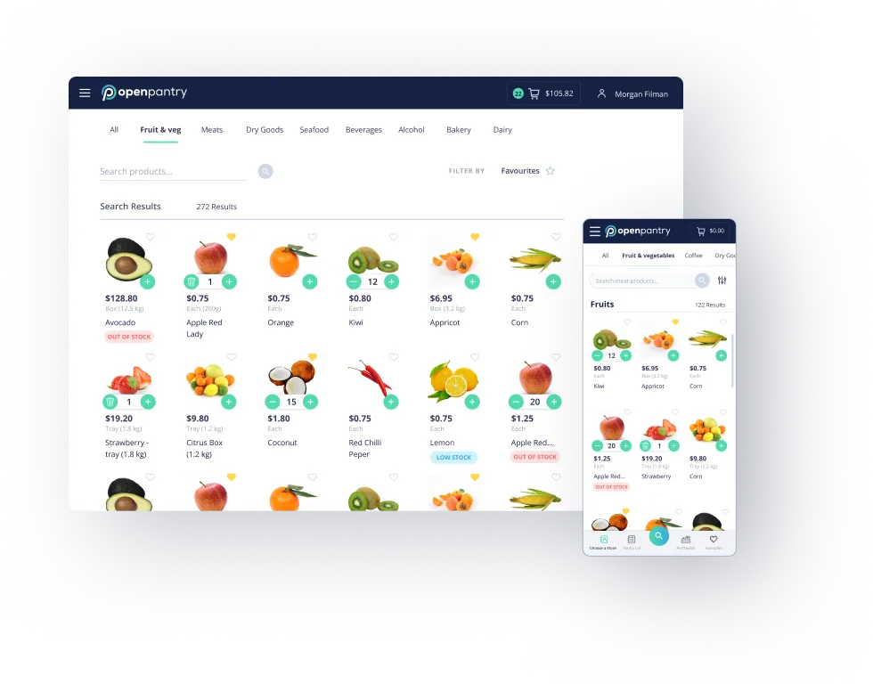 one-click supplier ordering on desktop and mobile