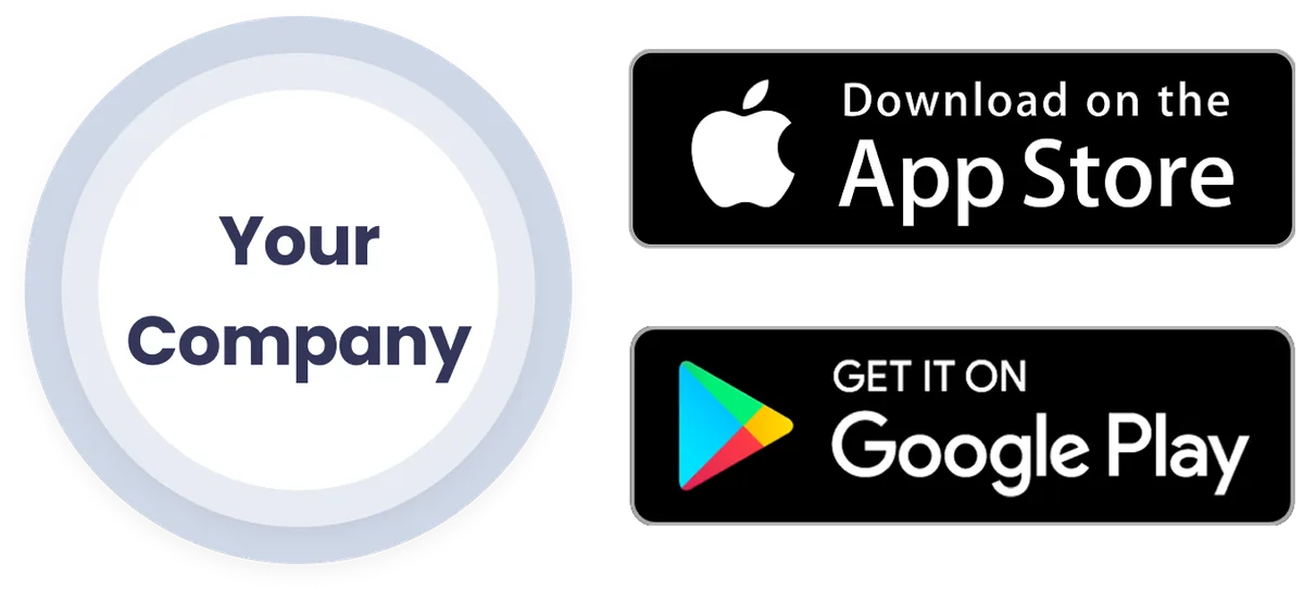 Your company app on the App Store and Google Play